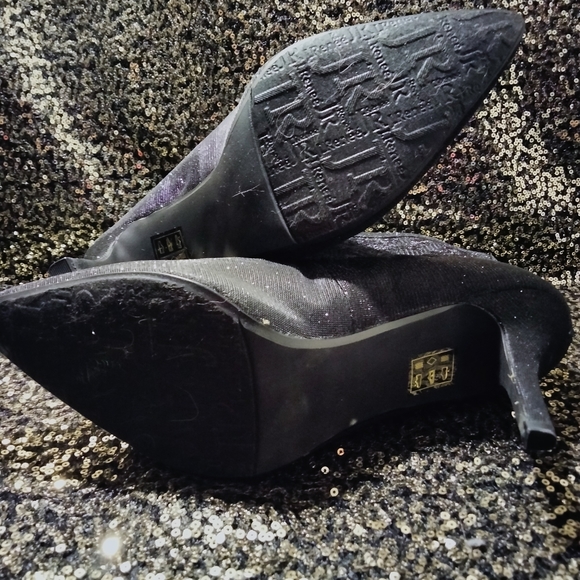 Black Sparkle Lace Ankle Boots - Picture 5 of 5